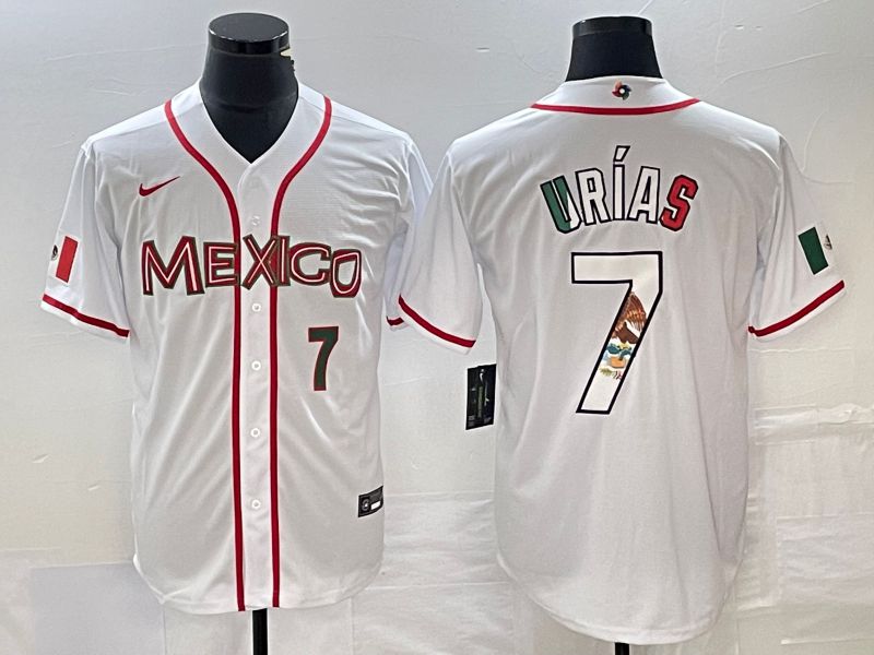 Men 2023 World Cub Mexico #7 Urias White Nike MLB Jersey68